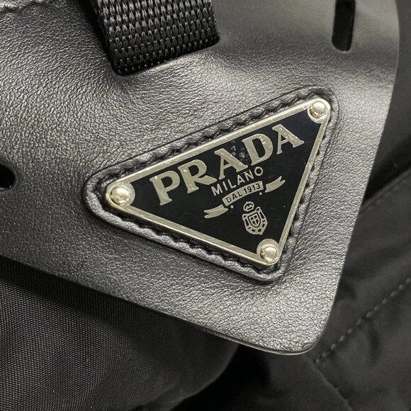 Auth PRADA Re-Nylon x Leather Backpack 2VZ108 Black Nylon Leather - Backpack - Picture 12 of 16